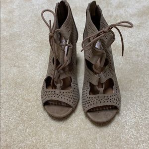 Crown Vintage Lace Bootie Heels